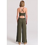 FUNKY BUDDHA Γυναικεία Wide Leg Fit Ολόσωμη Φόρμα FBL009-101-12