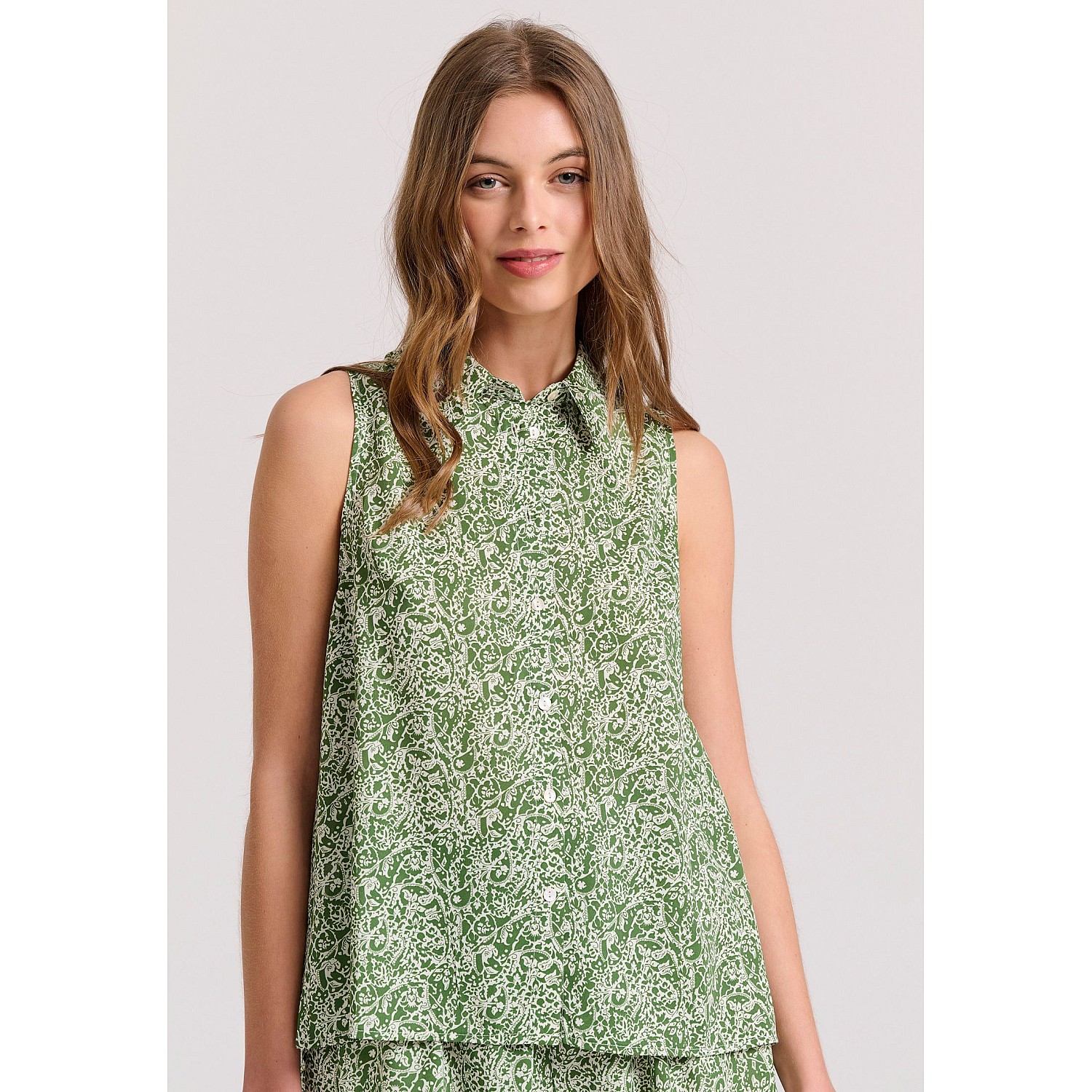 FUNKY BUDDHA Γυναικείο Αμάνικο Εμπριμέ Πουκάμισο FBL009-104-05