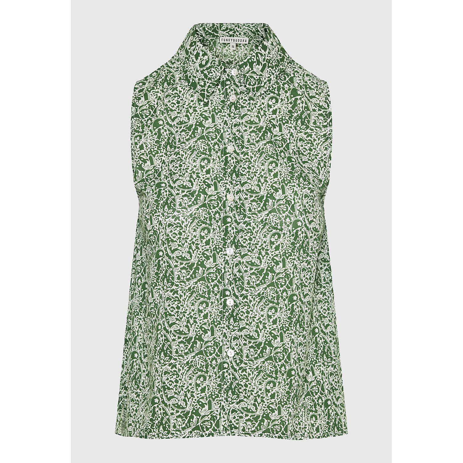 FUNKY BUDDHA Γυναικείο Αμάνικο Εμπριμέ Πουκάμισο FBL009-104-05