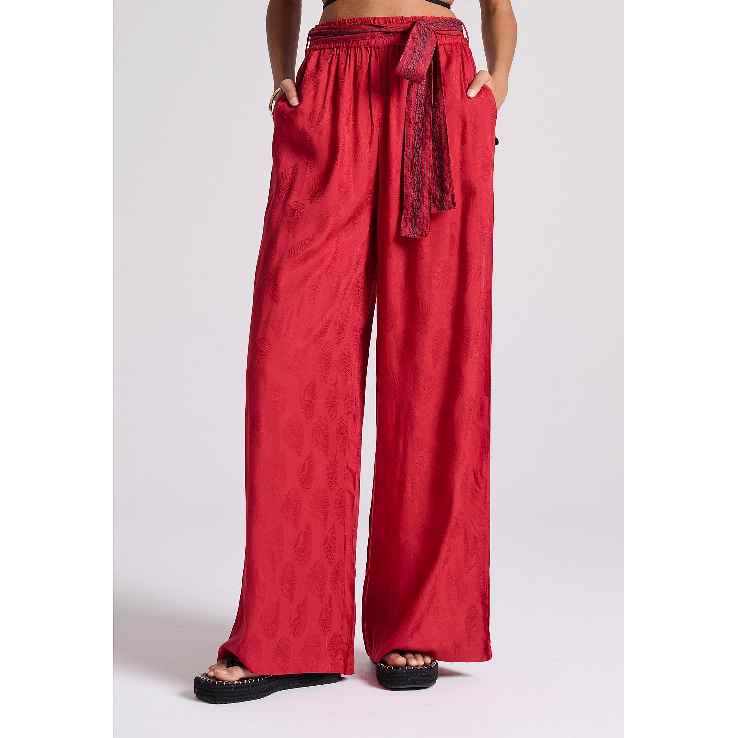 FUNKY BUDDHA Γυναικεία Wide Leg Fit Παντελόνα FBL009-110-02