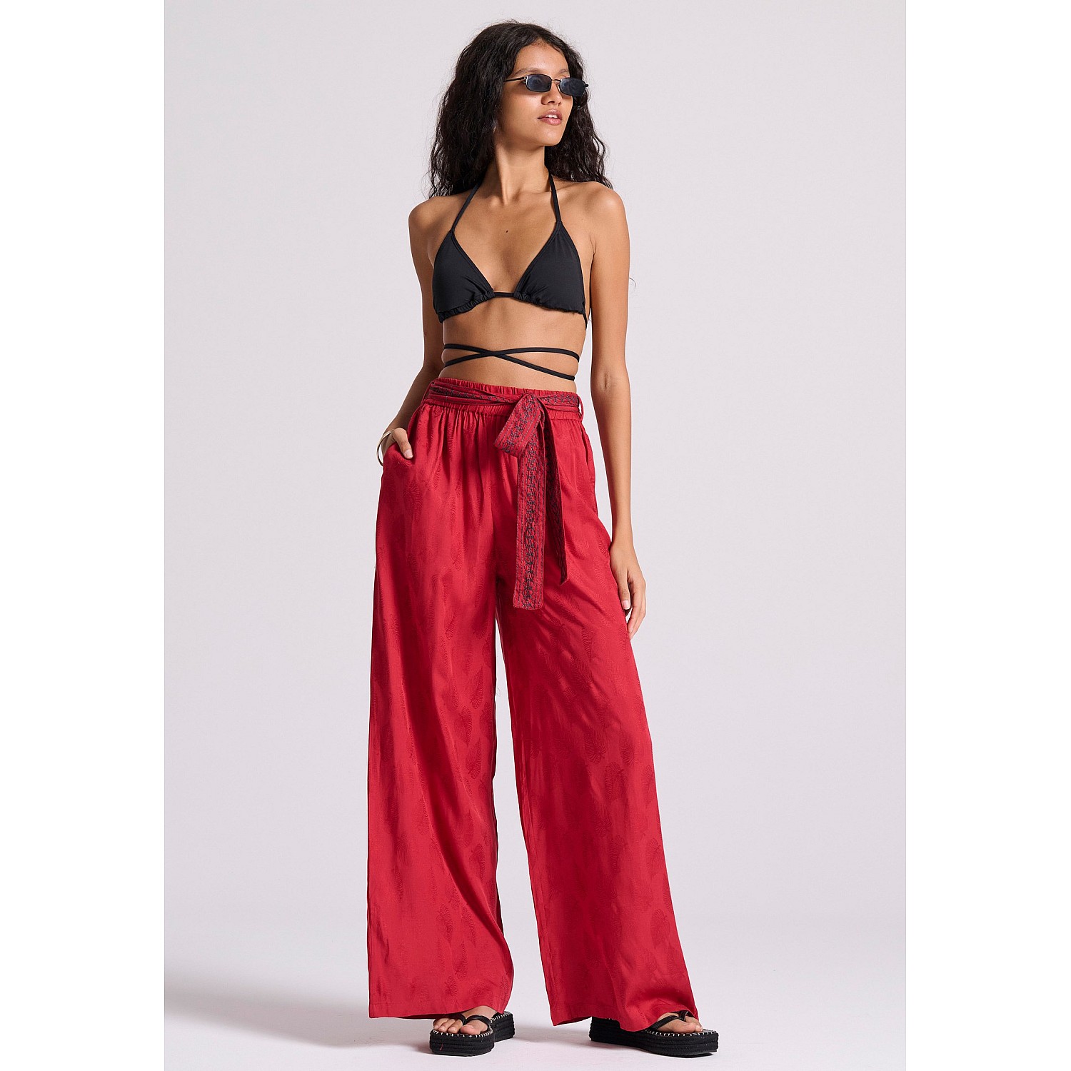 FUNKY BUDDHA Γυναικεία Wide Leg Fit Παντελόνα FBL009-110-02