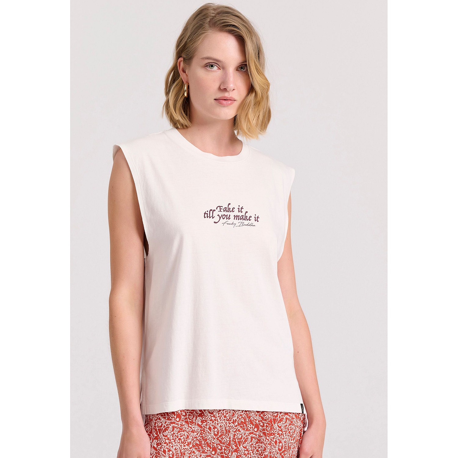 FUNKY BUDDHA Γυναικείο Αμάνικο T-Shirt FBL009-116-04