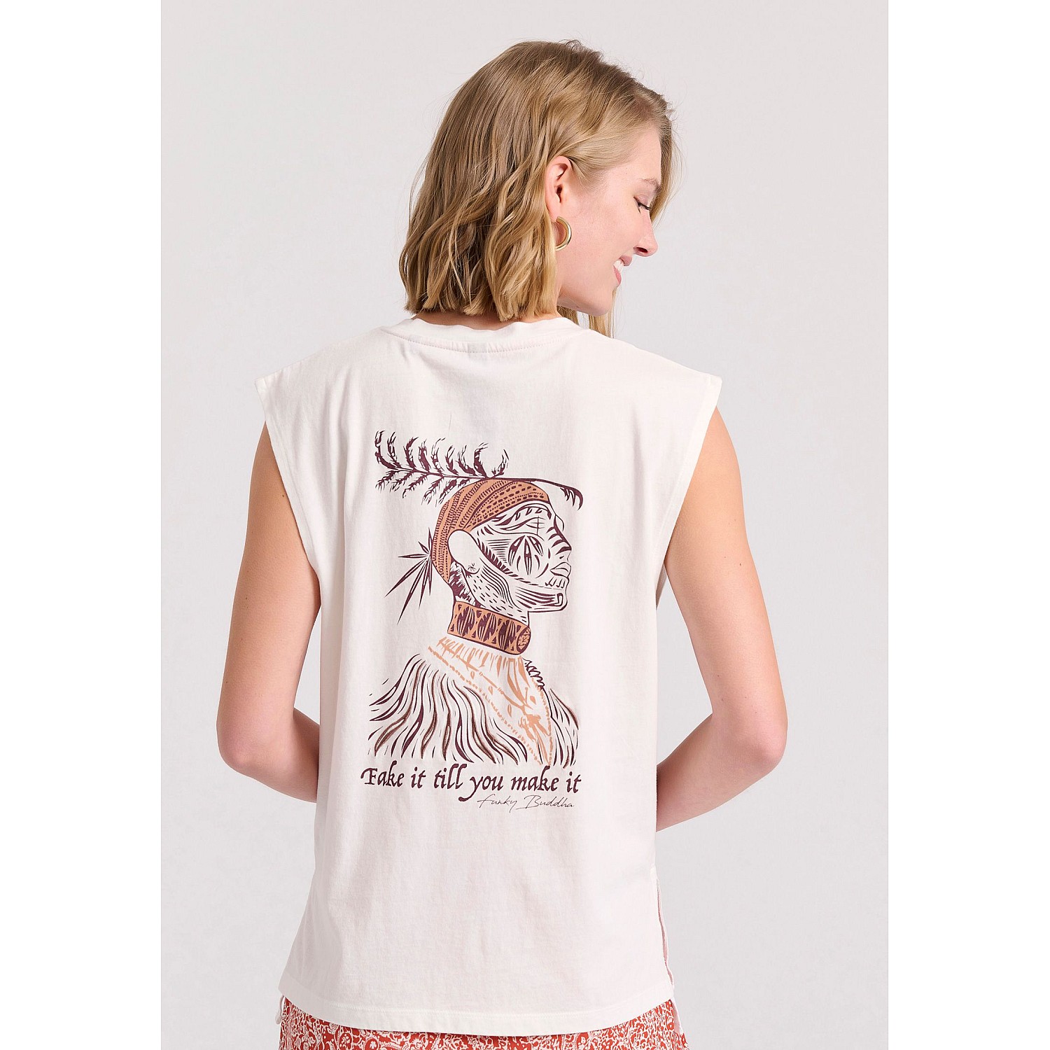 FUNKY BUDDHA Γυναικείο Αμάνικο T-Shirt FBL009-116-04