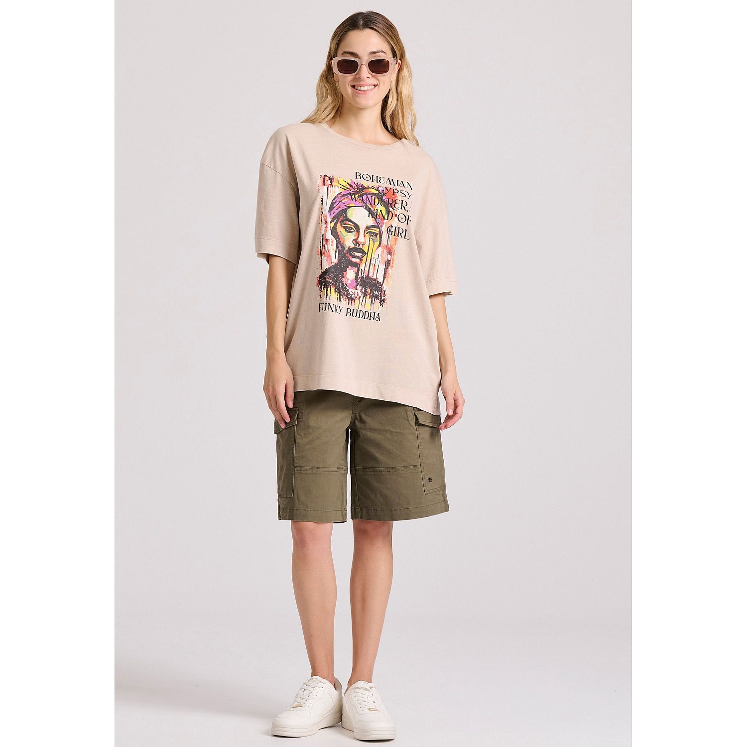 FUNKY BUDDHA Γυναικείο Loose Fit T-Shirt FBL009-121-04