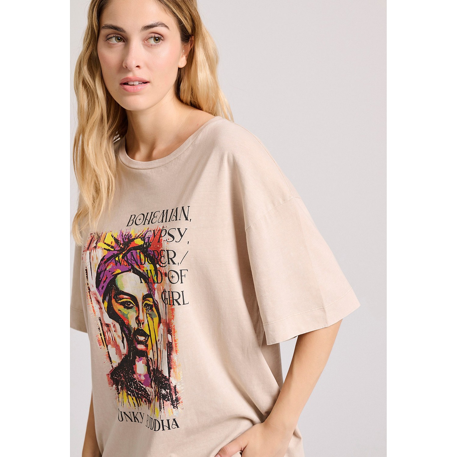 FUNKY BUDDHA Γυναικείο Loose Fit T-Shirt FBL009-121-04