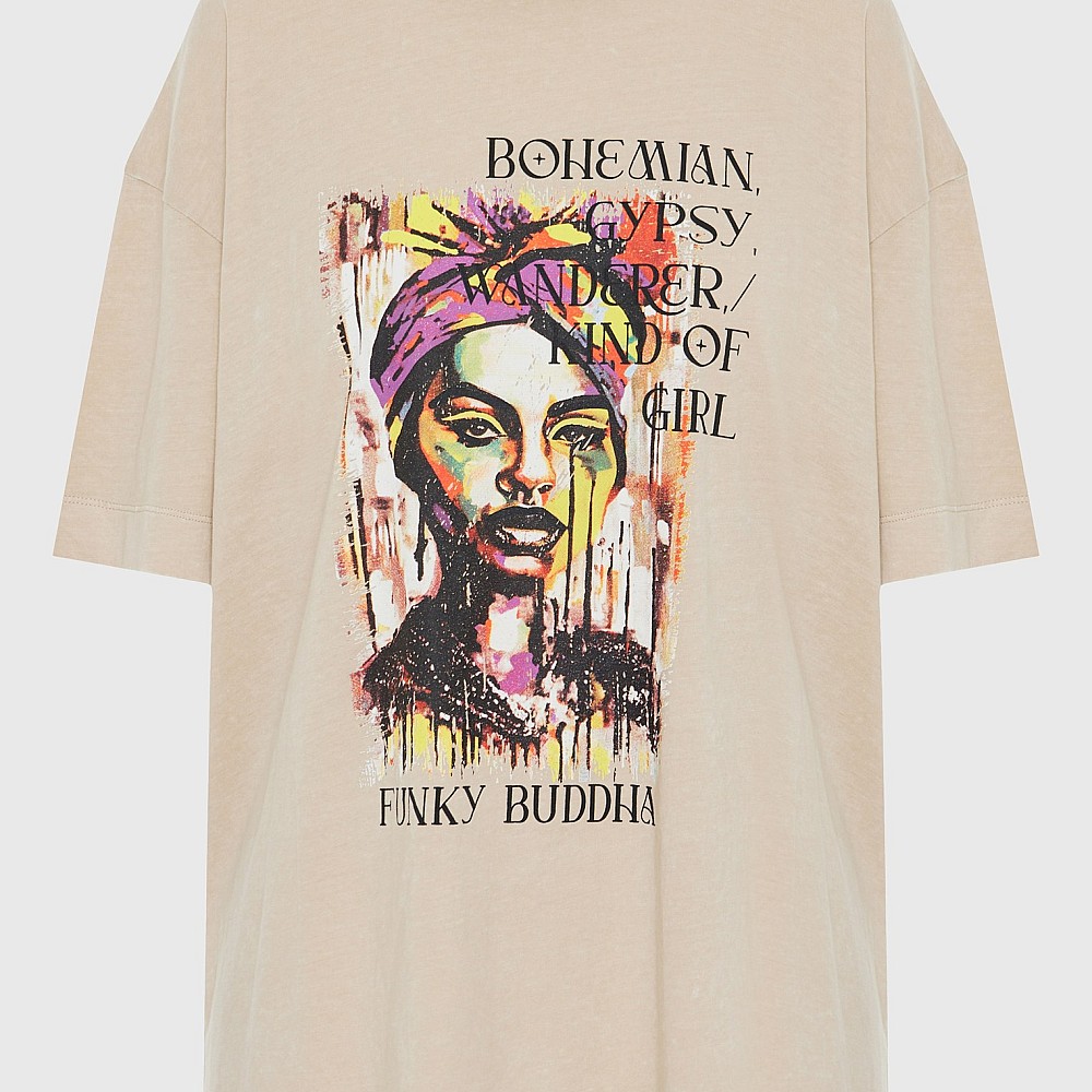 FUNKY BUDDHA Γυναικείο Loose Fit T-Shirt FBL009-121-04
