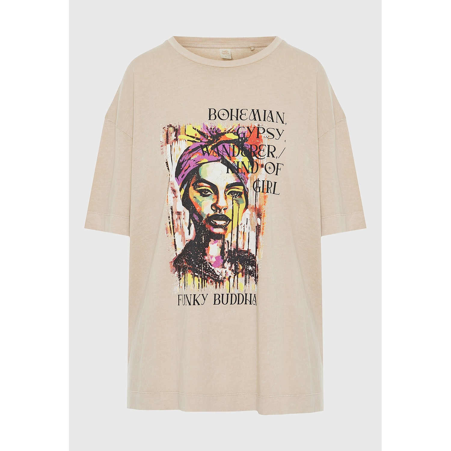 FUNKY BUDDHA Γυναικείο Loose Fit T-Shirt FBL009-121-04