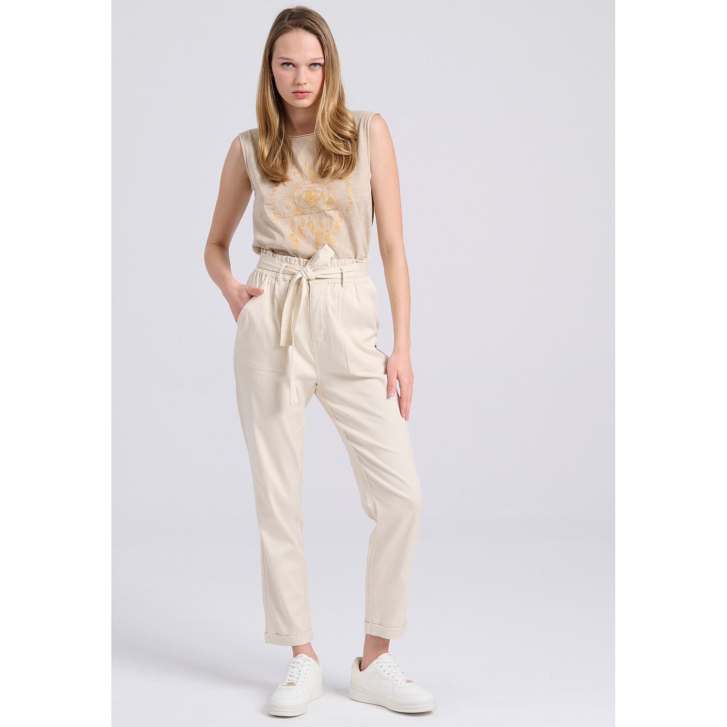 FUNKY BUDDHA Γυναικείο Cropped Παντελόνι FBL009-122-02