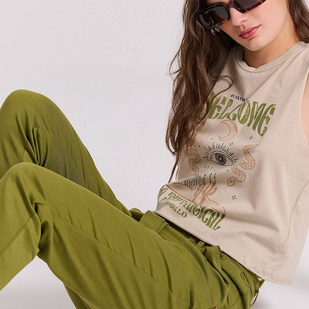 FUNKY BUDDHA Γυναικείο Cropped Παντελόνι FBL009-122-02