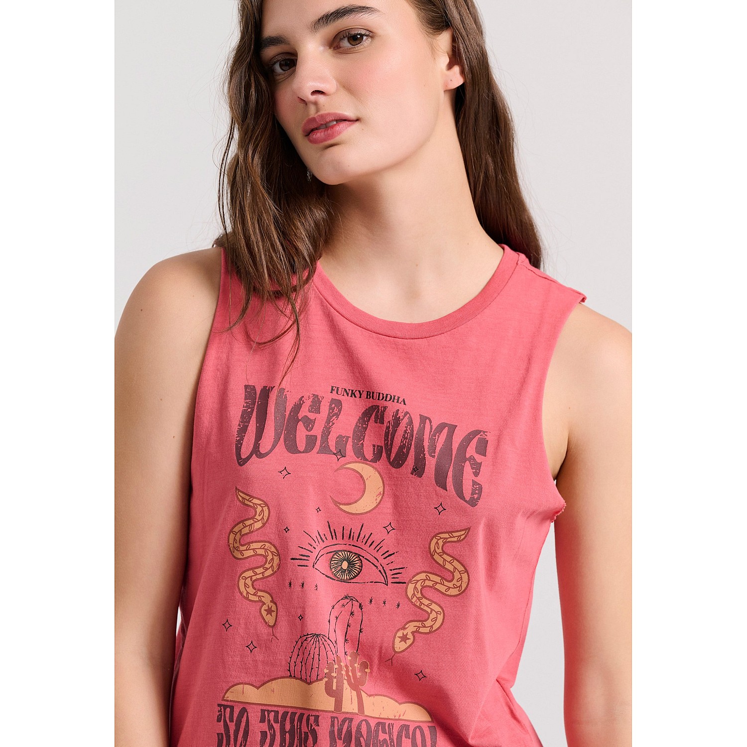 FUNKY BUDDHA Γυναικείο Αμάνικο T-Shirt FBL009-132-04