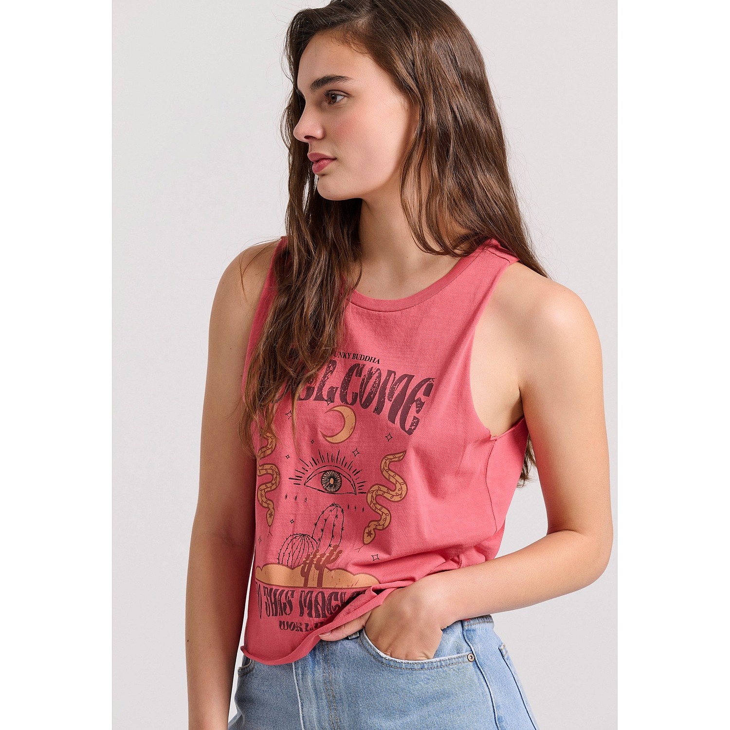 FUNKY BUDDHA Γυναικείο Αμάνικο T-Shirt FBL009-132-04