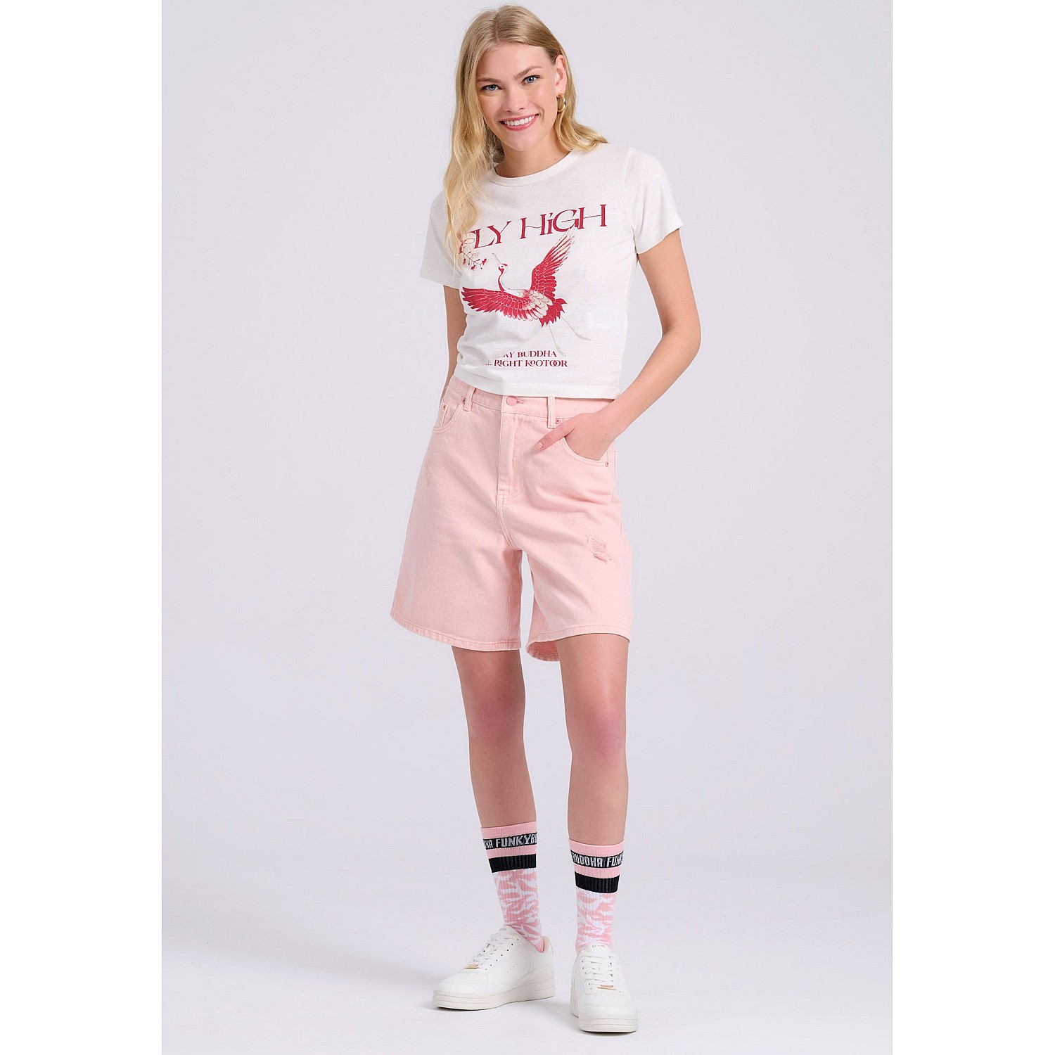FUNKY BUDDHA Γυναικείο Cropped T-Shirt FBL009-146-04
