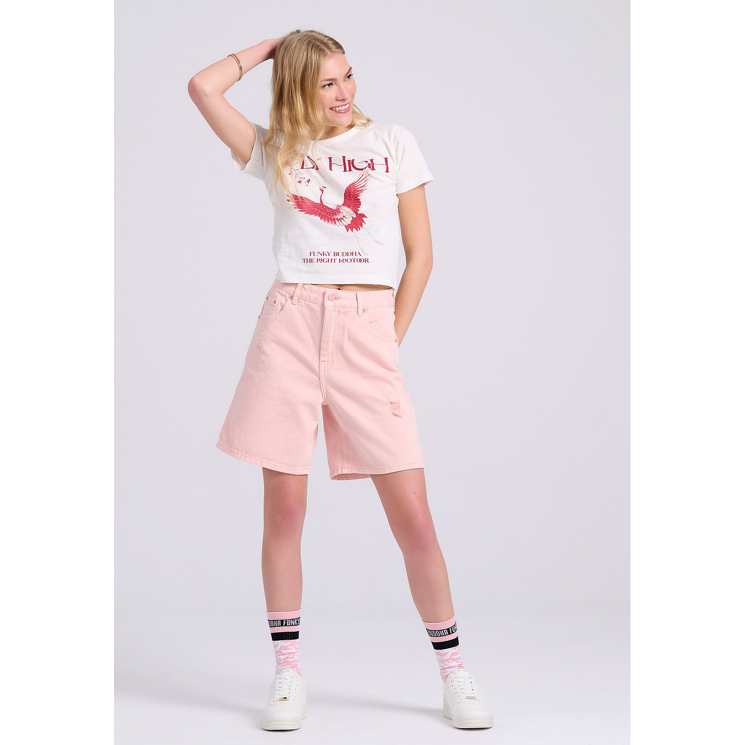 FUNKY BUDDHA Γυναικείο Cropped T-Shirt FBL009-146-04