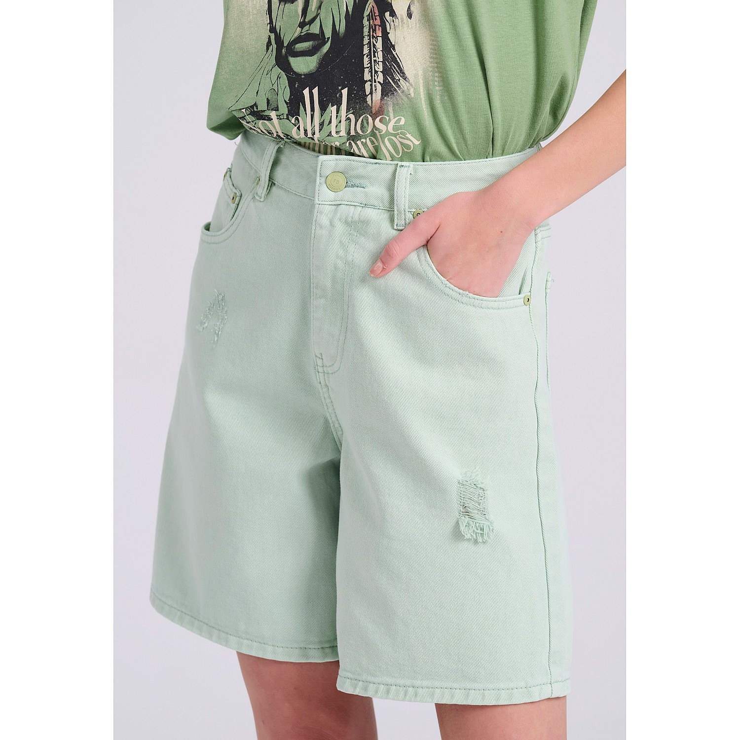 FUNKY BUDDHA Γυναικεία Τζιν Βερμούδα FBL009-172-03