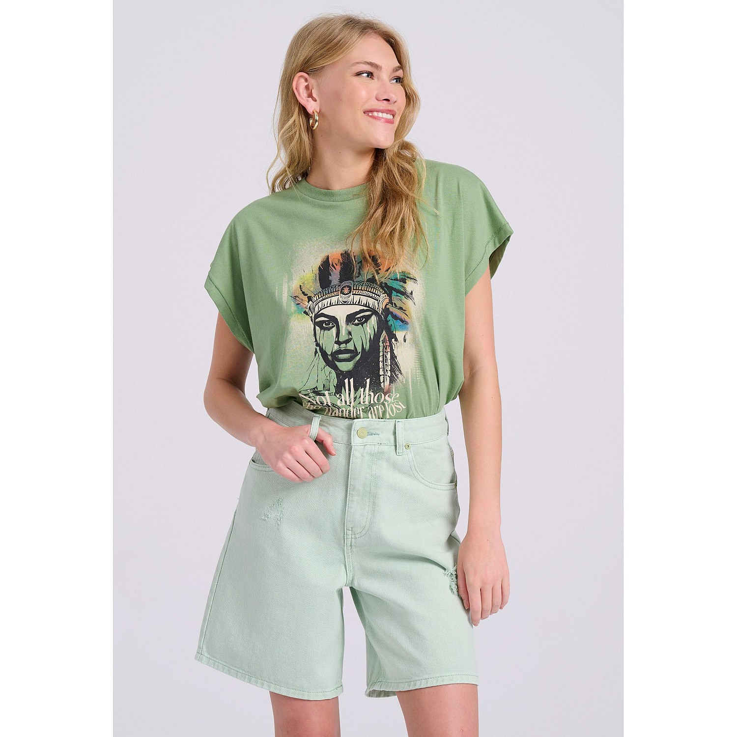 FUNKY BUDDHA Γυναικεία Τζιν Βερμούδα FBL009-172-03