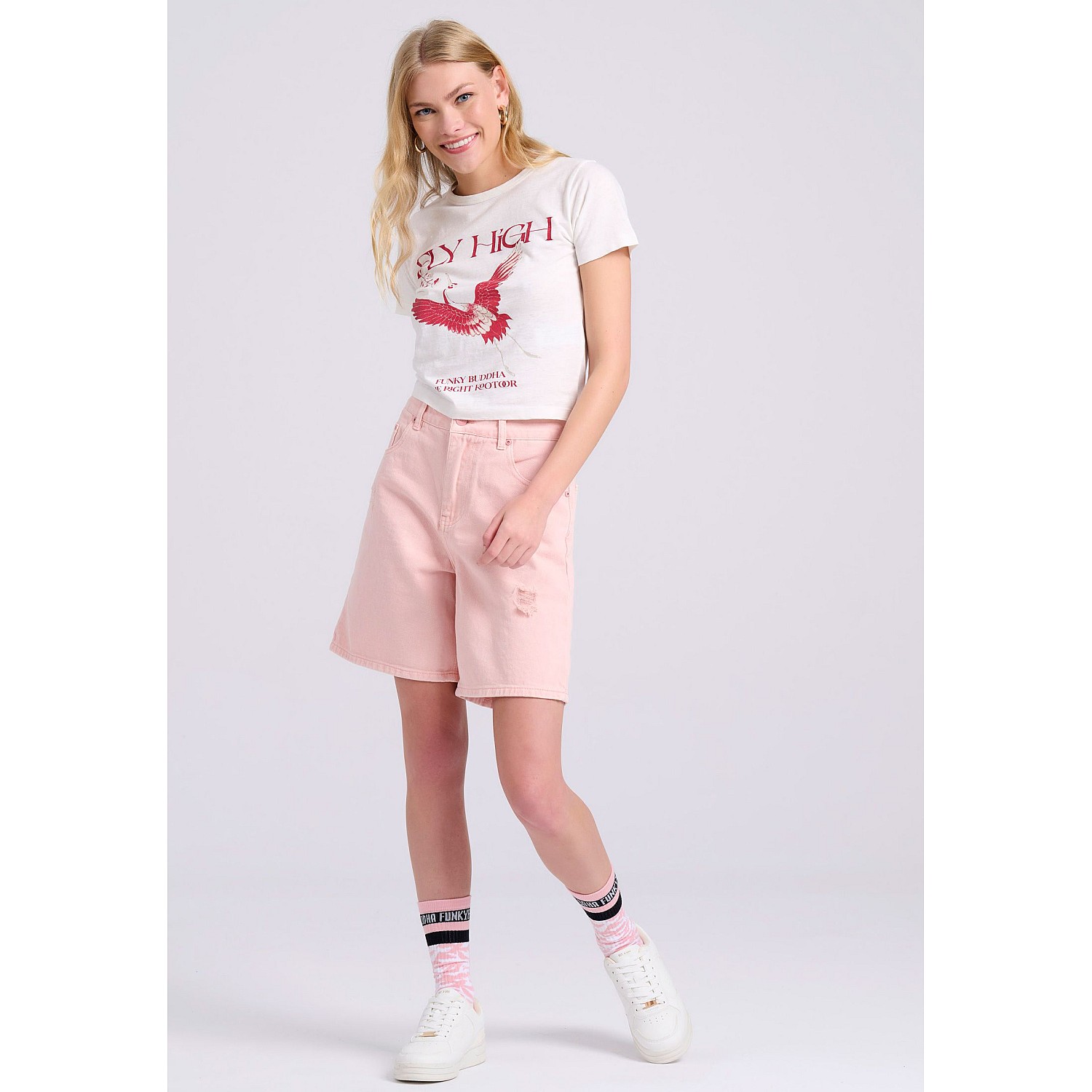 FUNKY BUDDHA Γυναικεία Τζιν Βερμούδα FBL009-172-03