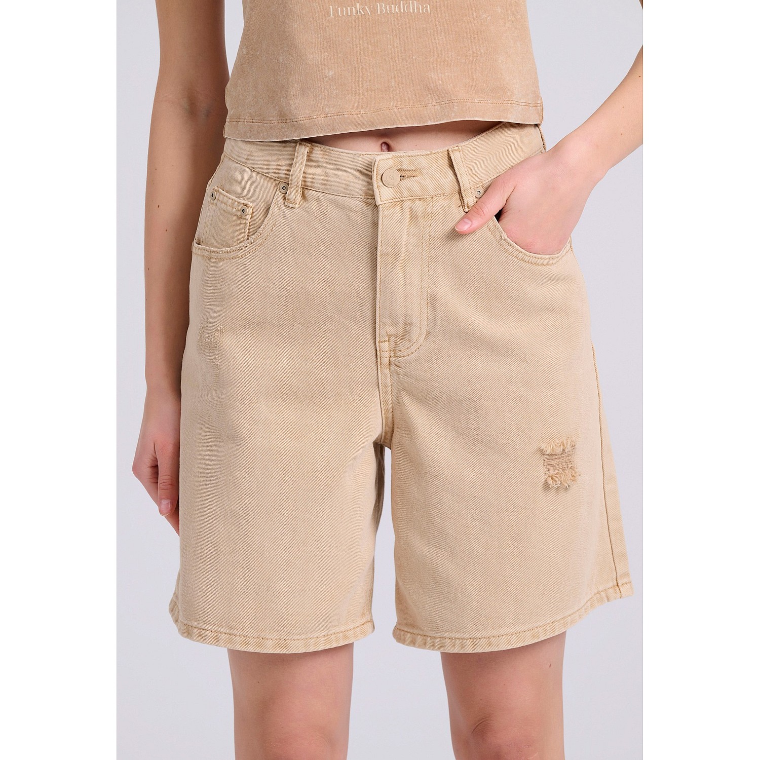 FUNKY BUDDHA Γυναικεία Τζιν Βερμούδα FBL009-172-03