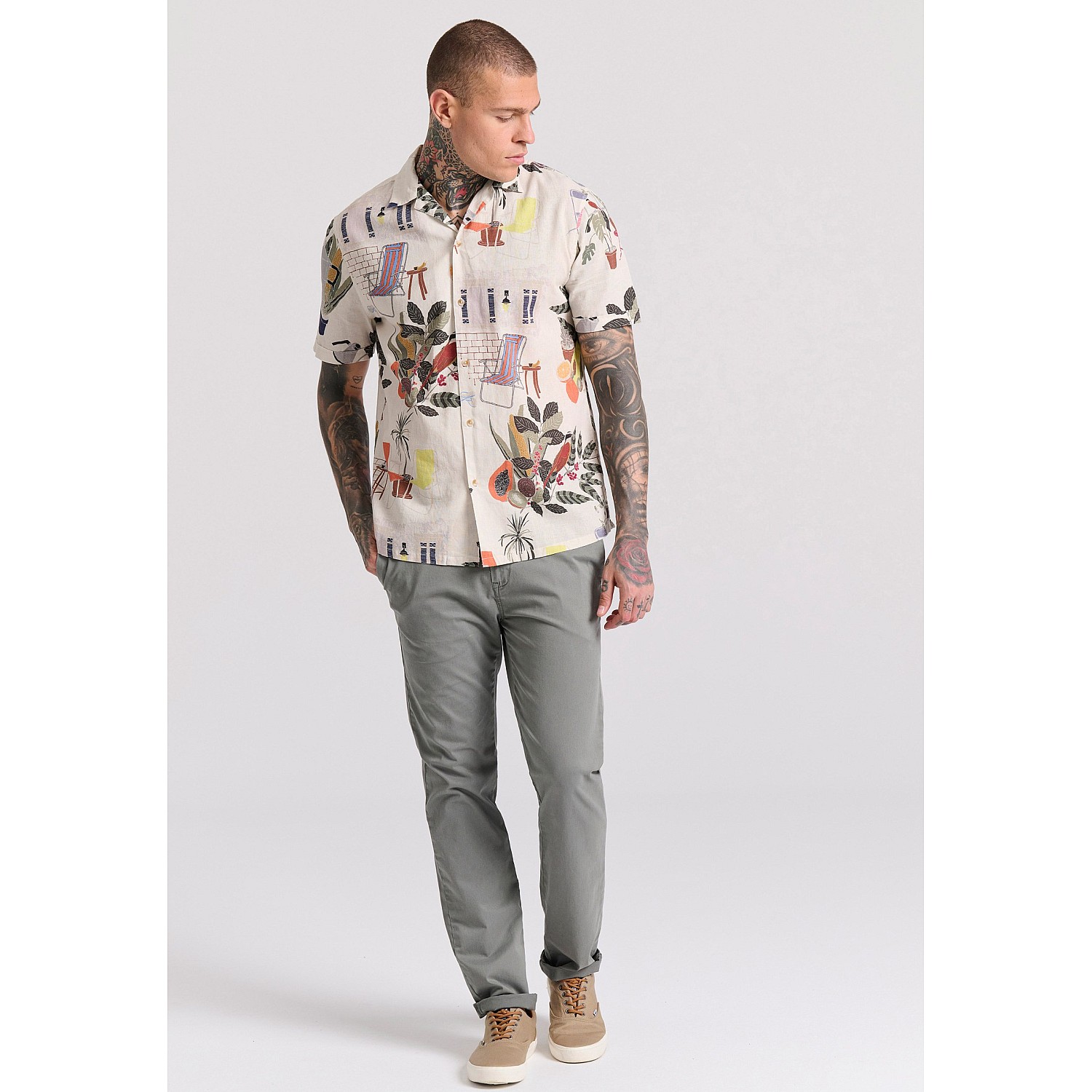FUNKY BUDDHA Ανδρικό Chino Παντελόνι FBM009-001-02