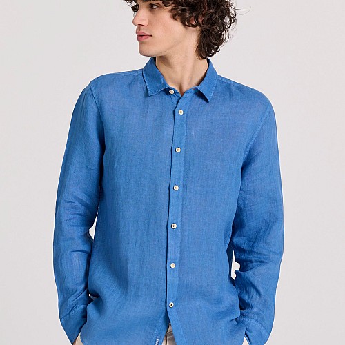 FUNKY BUDDHA Ανδρικό Garment Dyed Λινό Πουκάμισο FBM009-001-05