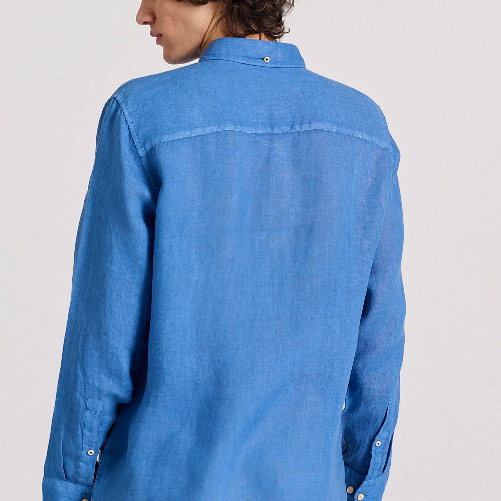 FUNKY BUDDHA Ανδρικό Garment Dyed Λινό Πουκάμισο FBM009-001-05