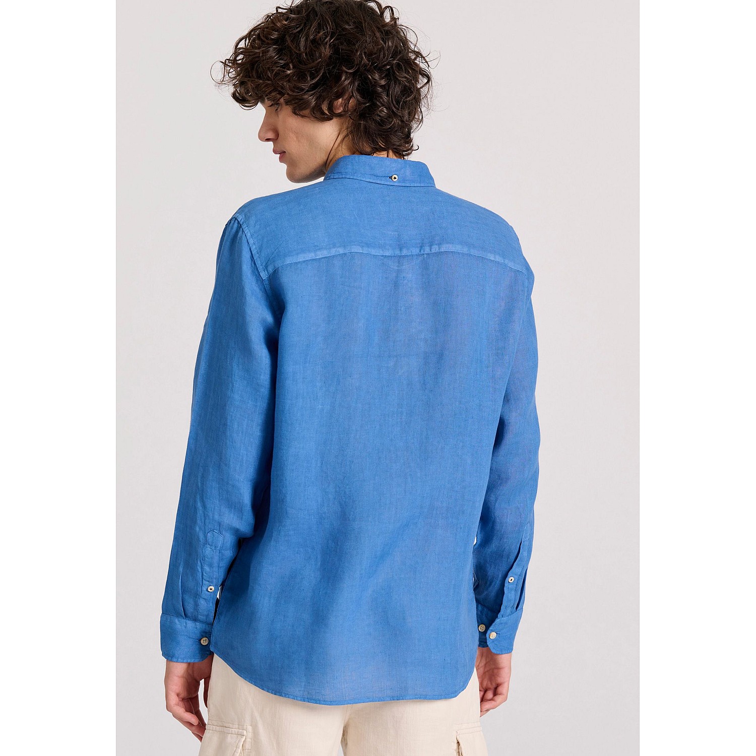 FUNKY BUDDHA Ανδρικό Garment Dyed Λινό Πουκάμισο FBM009-001-05