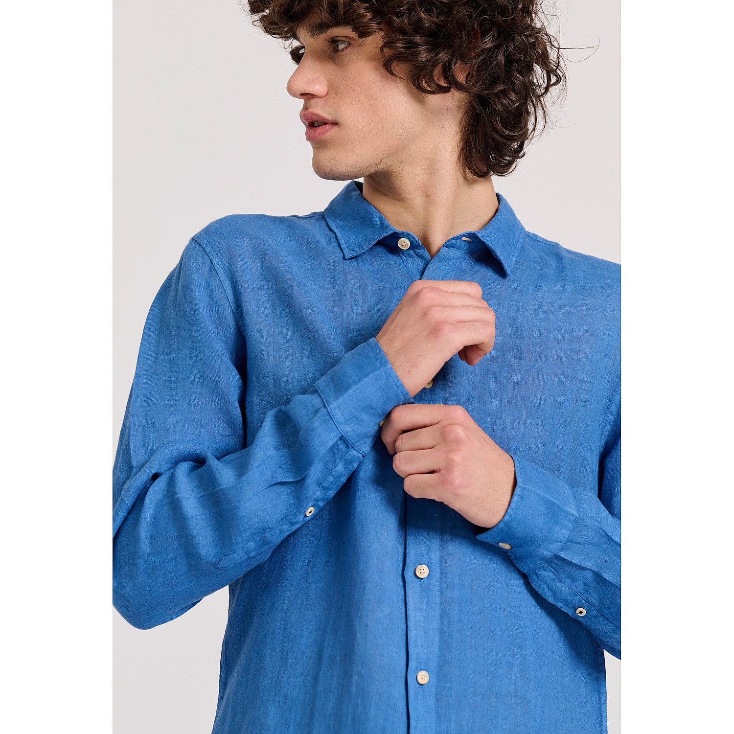 FUNKY BUDDHA Ανδρικό Garment Dyed Λινό Πουκάμισο FBM009-001-05