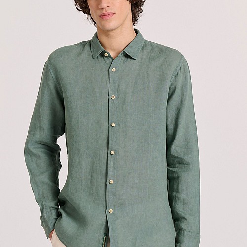 FUNKY BUDDHA Ανδρικό Garment Dyed Λινό Πουκάμισο FBM009-001-05