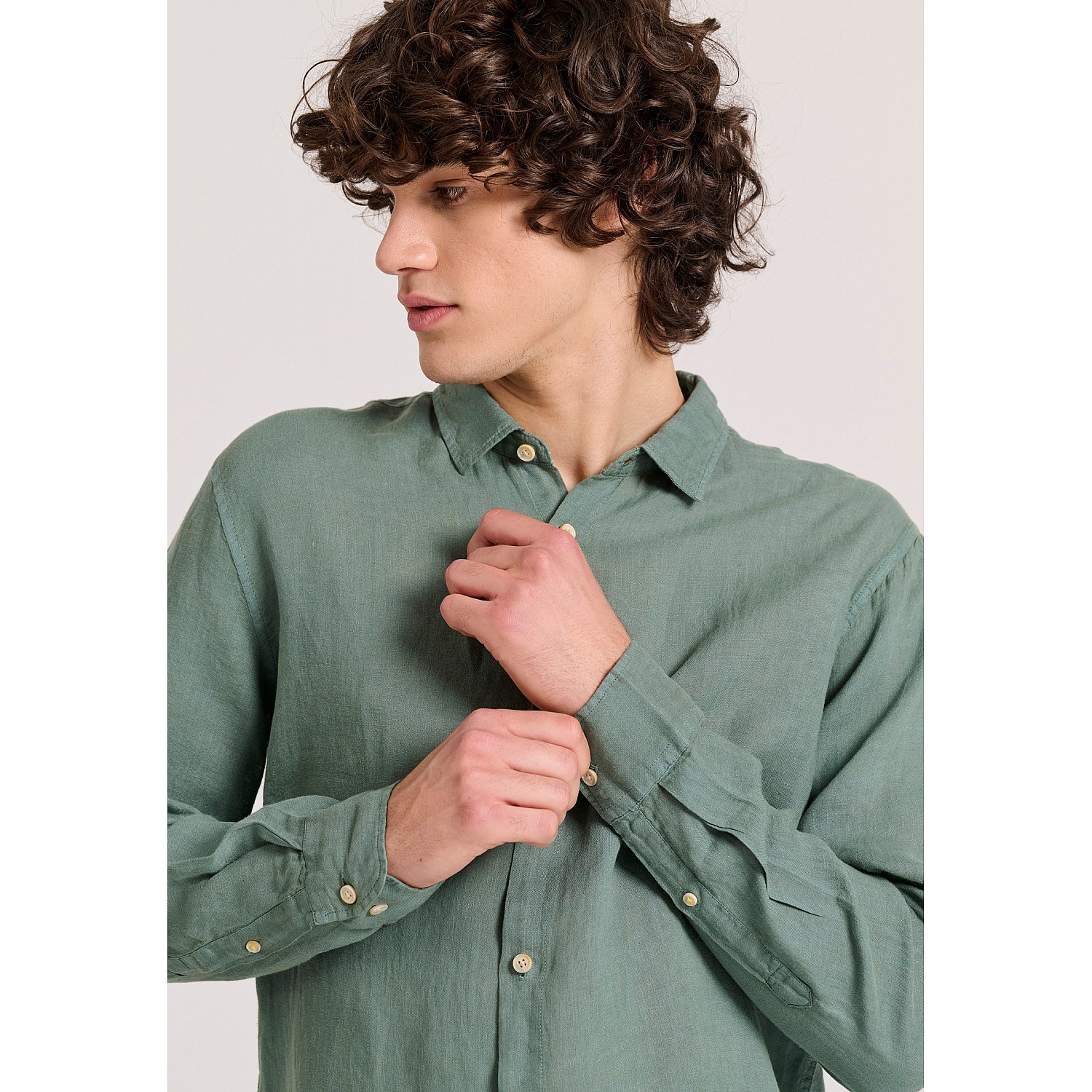FUNKY BUDDHA Ανδρικό Garment Dyed Λινό Πουκάμισο FBM009-001-05