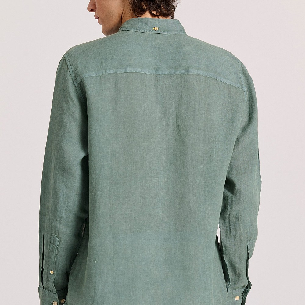FUNKY BUDDHA Ανδρικό Garment Dyed Λινό Πουκάμισο FBM009-001-05