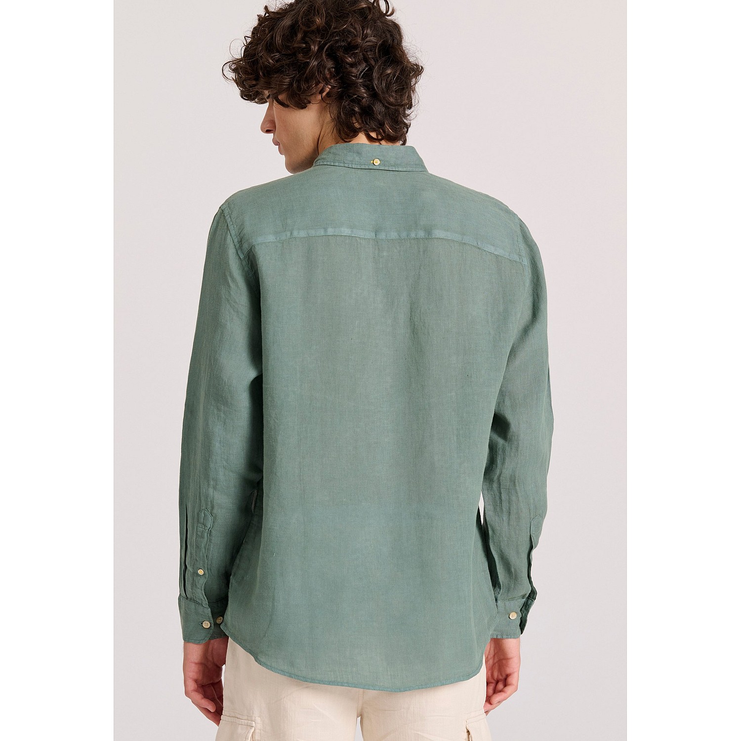 FUNKY BUDDHA Ανδρικό Garment Dyed Λινό Πουκάμισο FBM009-001-05