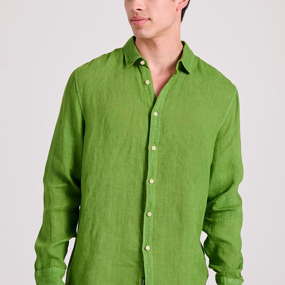 FUNKY BUDDHA Ανδρικό Garment Dyed Λινό Πουκάμισο FBM009-001-05