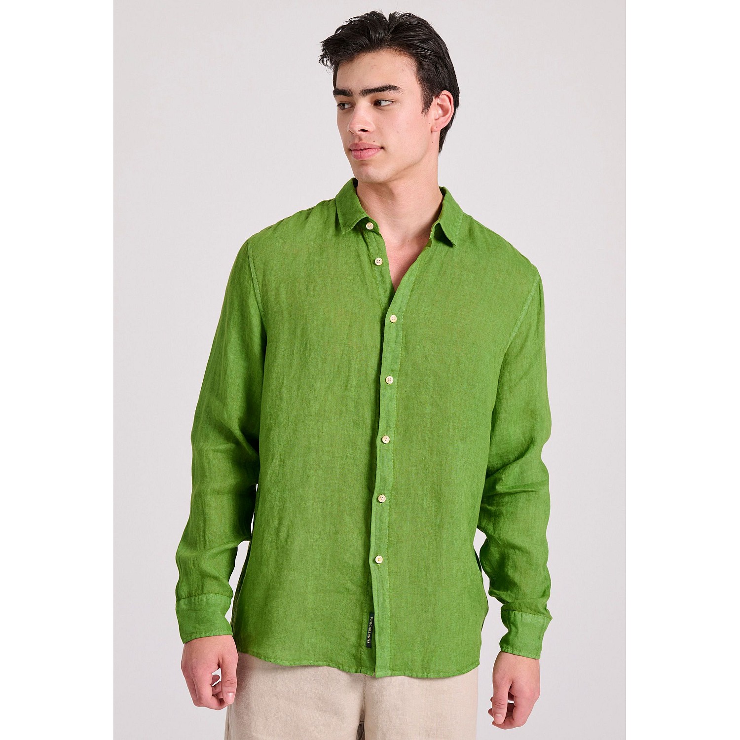 FUNKY BUDDHA Ανδρικό Garment Dyed Λινό Πουκάμισο FBM009-001-05