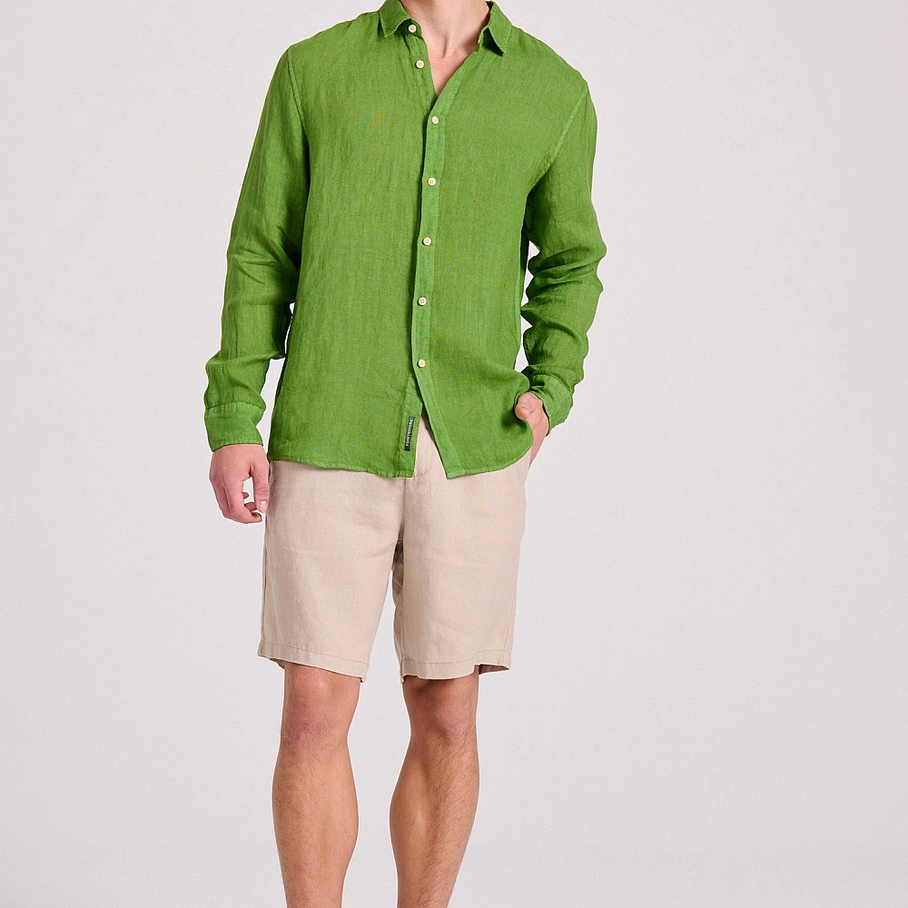 FUNKY BUDDHA Ανδρικό Garment Dyed Λινό Πουκάμισο FBM009-001-05