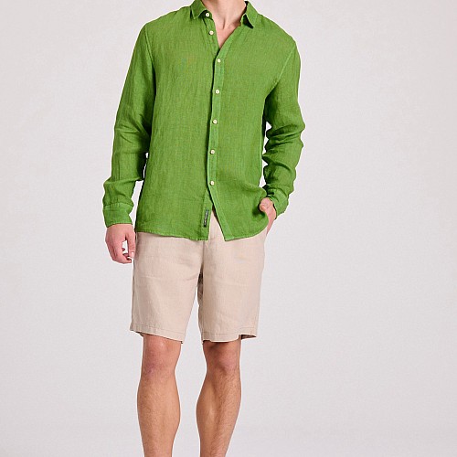 FUNKY BUDDHA Ανδρικό Garment Dyed Λινό Πουκάμισο FBM009-001-05