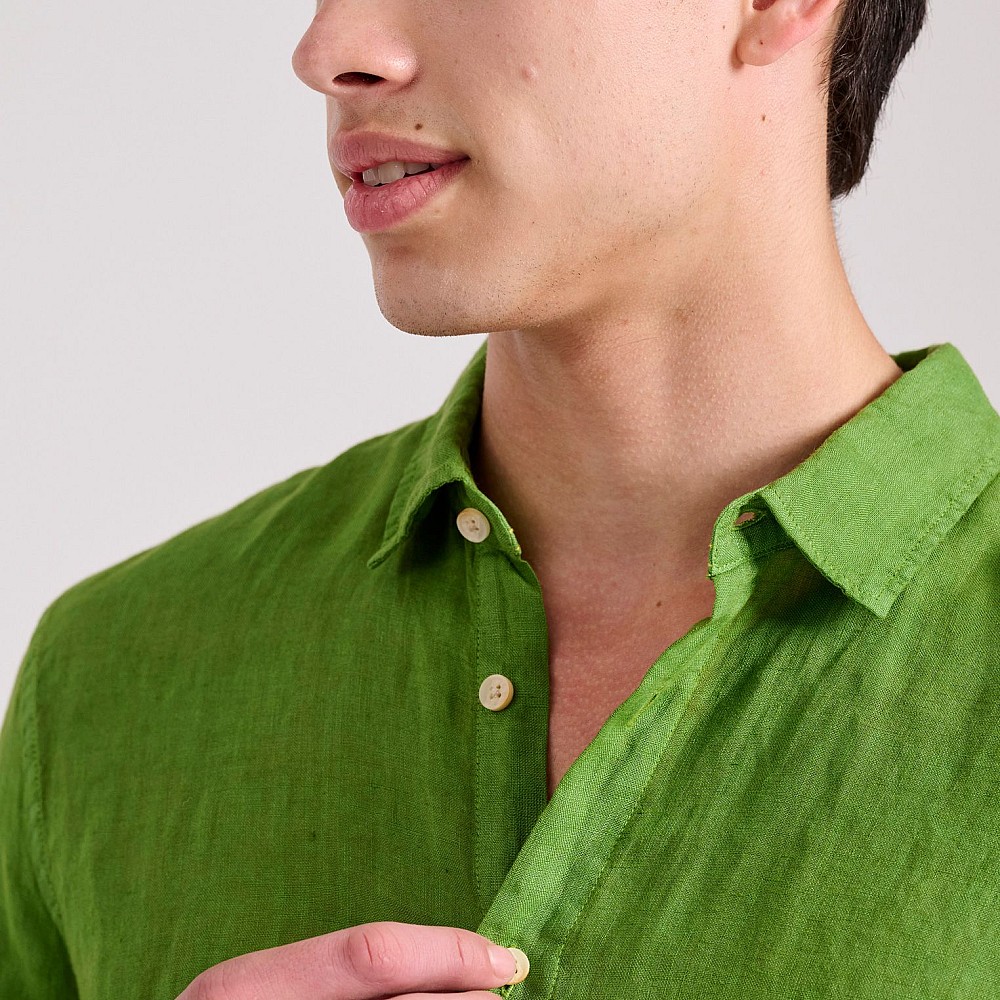 FUNKY BUDDHA Ανδρικό Garment Dyed Λινό Πουκάμισο FBM009-001-05