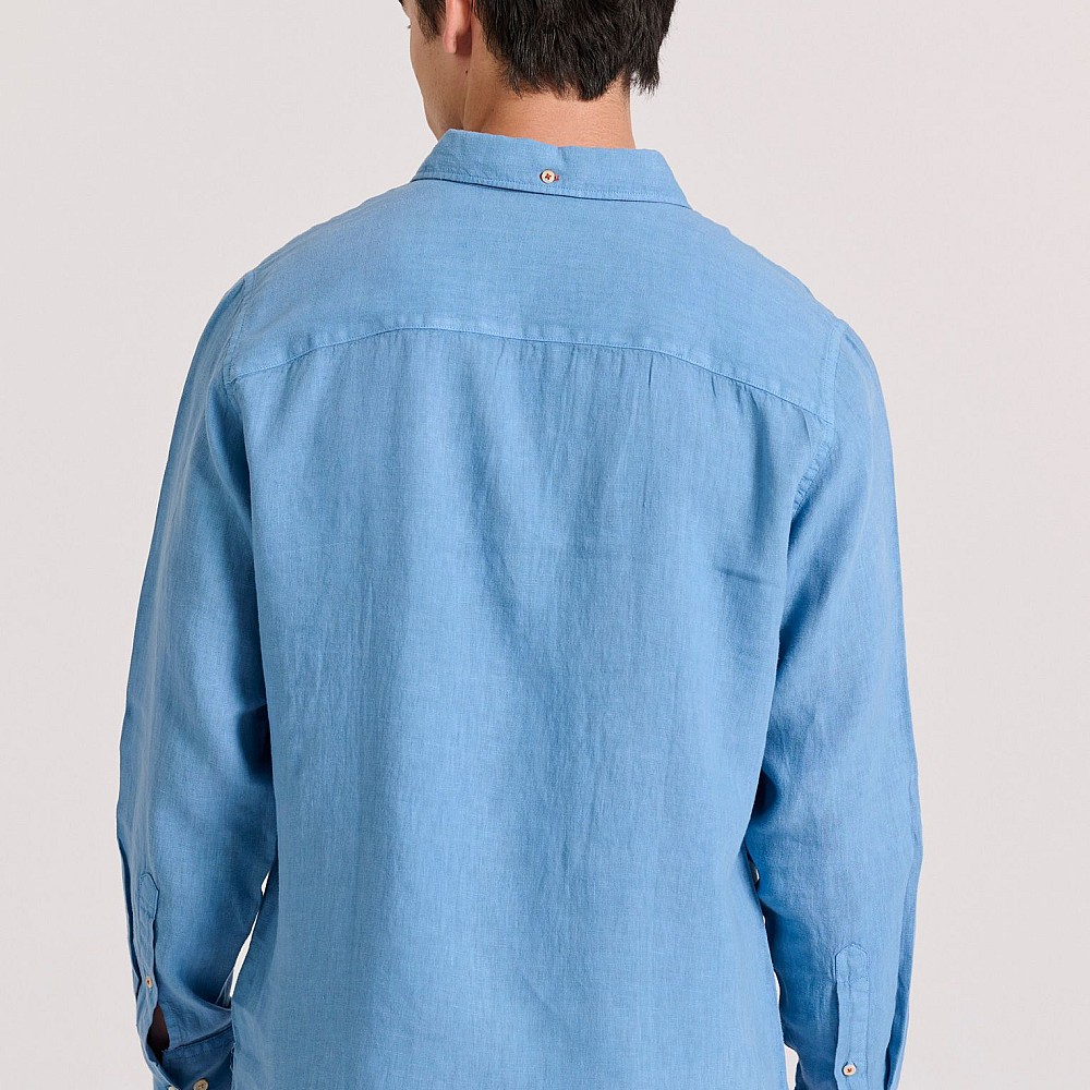 FUNKY BUDDHA Ανδρικό Garment Dyed Λινό Πουκάμισο FBM009-001-05