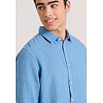 FUNKY BUDDHA Ανδρικό Garment Dyed Λινό Πουκάμισο FBM009-001-05