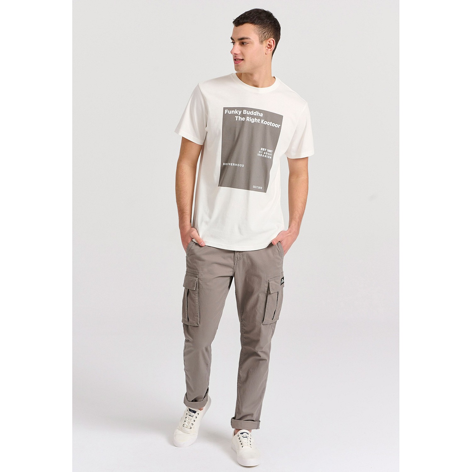 FUNKY BUDDHA Ανδρικό Comfort Cargo Παντελόνι FBM009-002-02