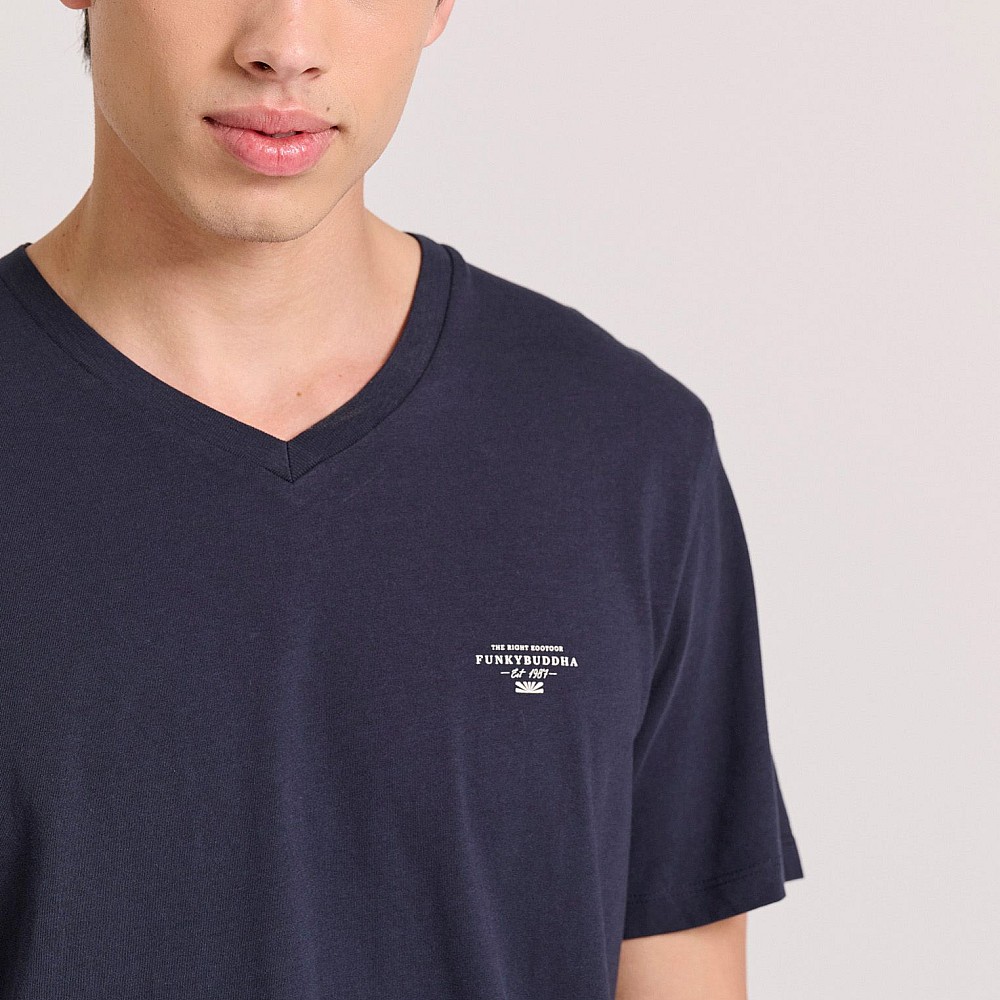FUNKY BUDDHA Ανδρικό V-Neck T-Shirt FBM009-002-04