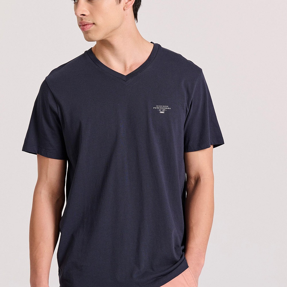 FUNKY BUDDHA Ανδρικό V-Neck T-Shirt FBM009-002-04