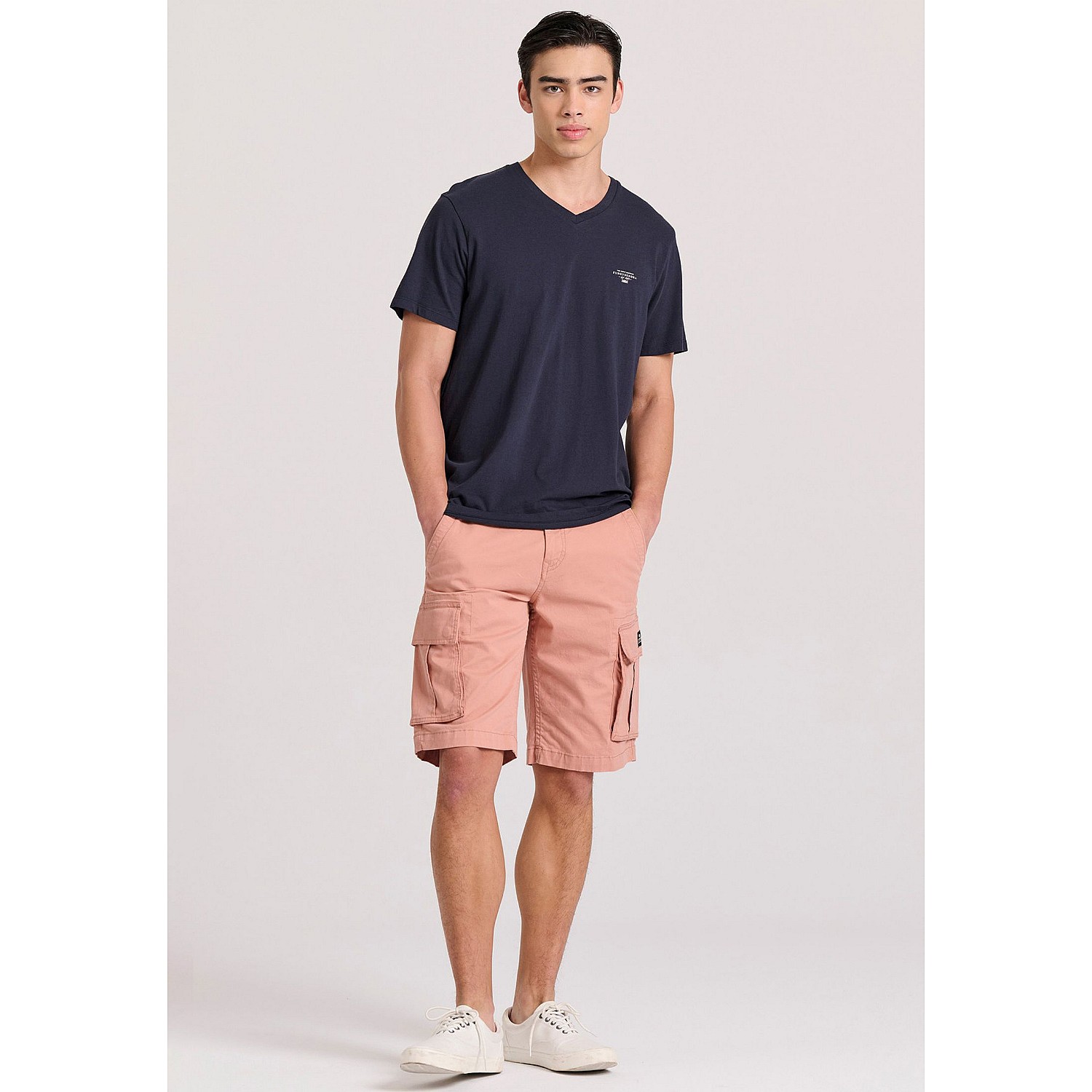 FUNKY BUDDHA Ανδρικό V-Neck T-Shirt FBM009-002-04