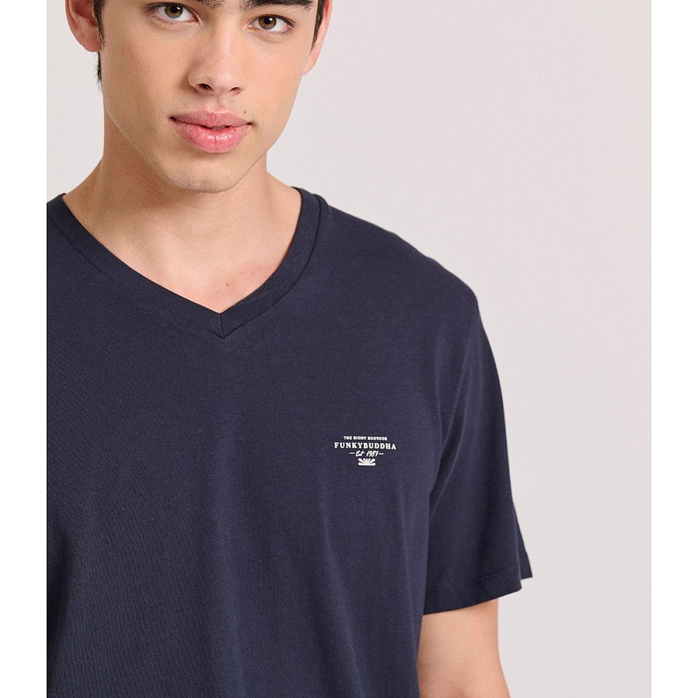 FUNKY BUDDHA Ανδρικό V-Neck T-Shirt FBM009-002-04