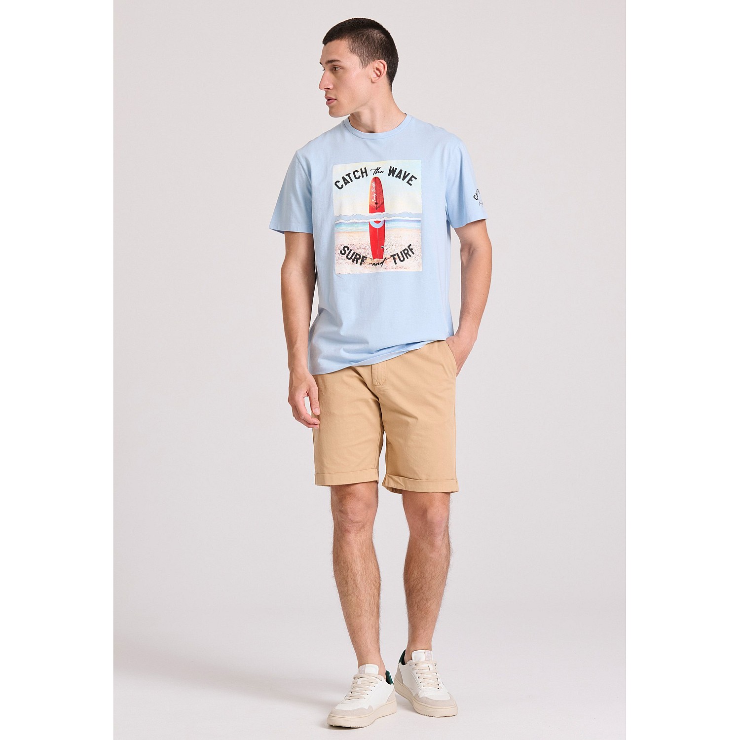 FUNKY BUDDHA Ανδρική Garment Dyed Chino Βερμούδα FBM009-012-03