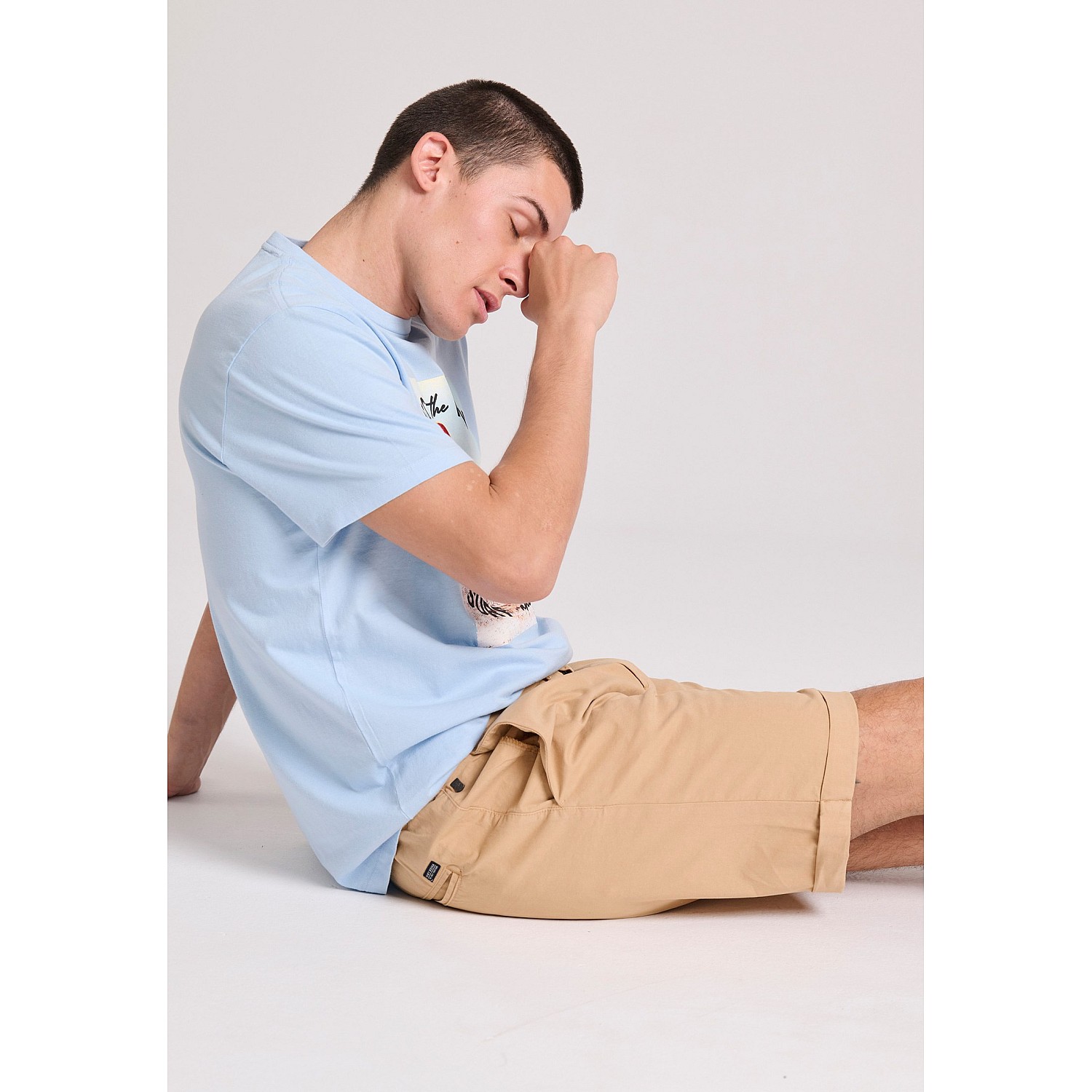 FUNKY BUDDHA Ανδρική Garment Dyed Chino Βερμούδα FBM009-012-03