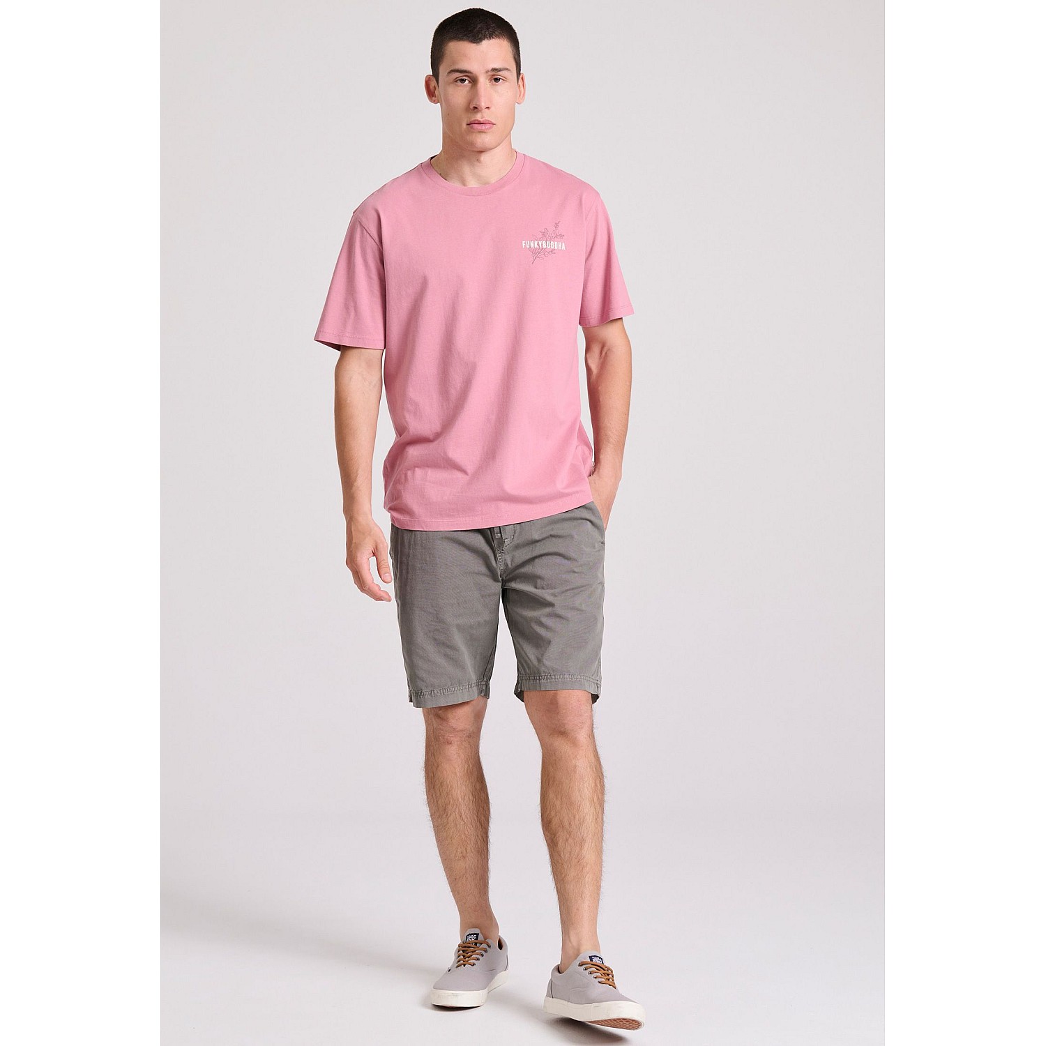 FUNKY BUDDHA Ανδρική Garment Dyed Chino Βερμούδα FBM009-013-03