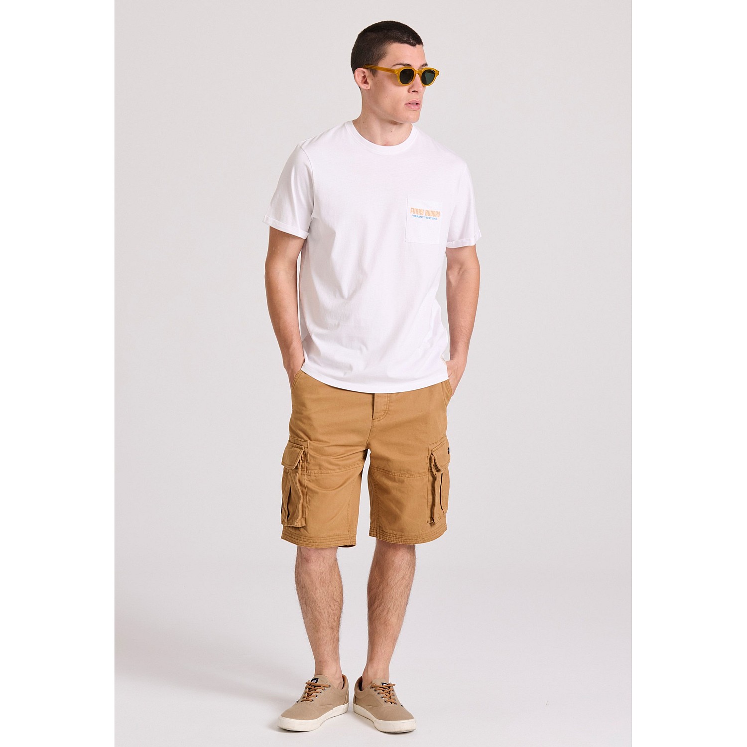FUNKY BUDDHA Ανδρική Comfort Fit Cargo Βερμούδα FBM009-031-03