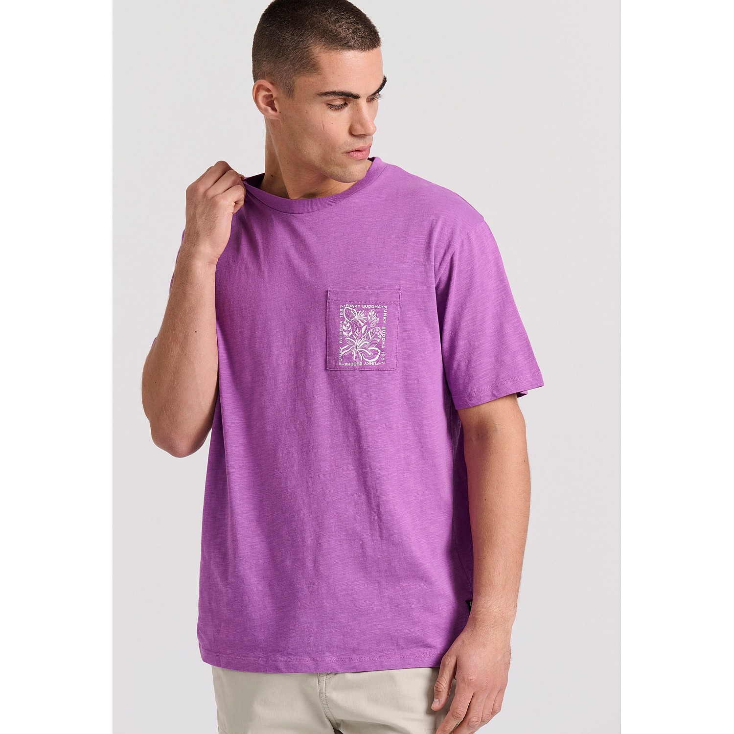 FUNKY BUDDHA Ανδρικό Relaxed Fit T-Shirt FBM009-066-04