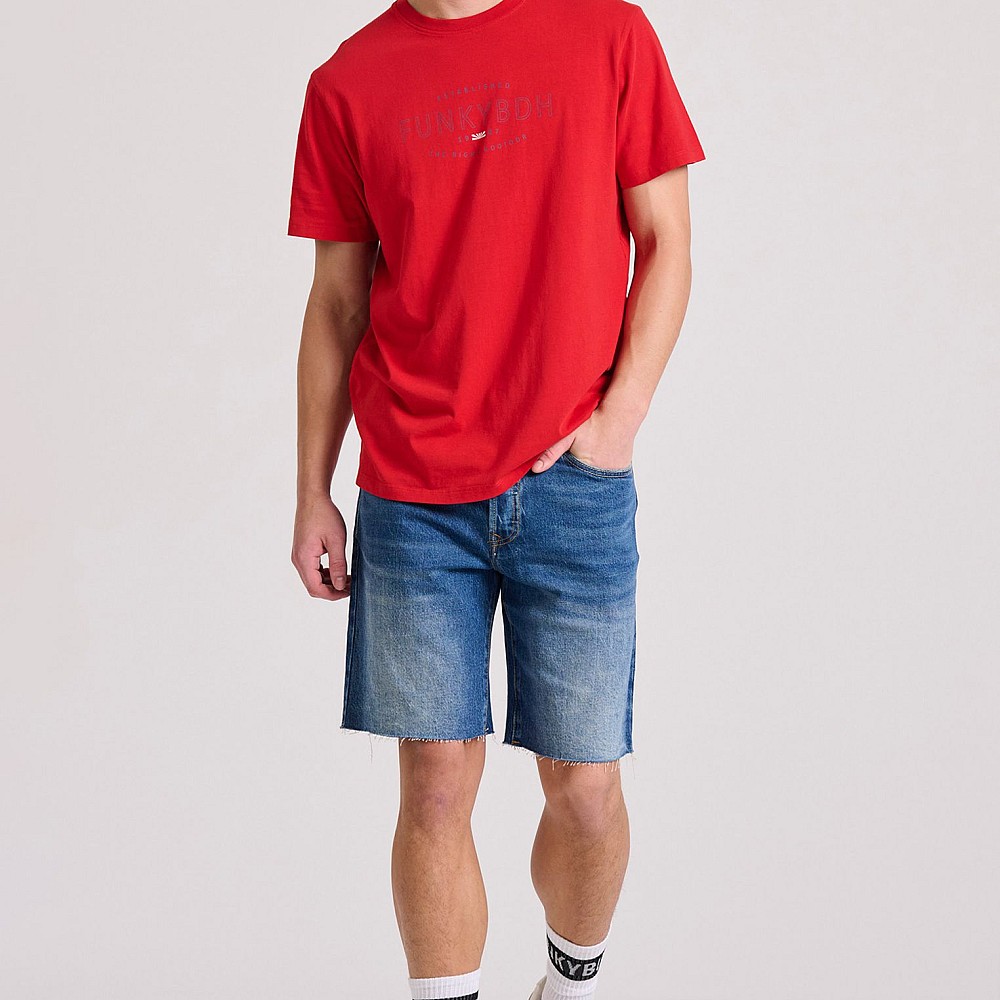 FUNKY BUDDHA Ανδρική Comfort Fit Τζιν Βερμούδα FBM009-085-03