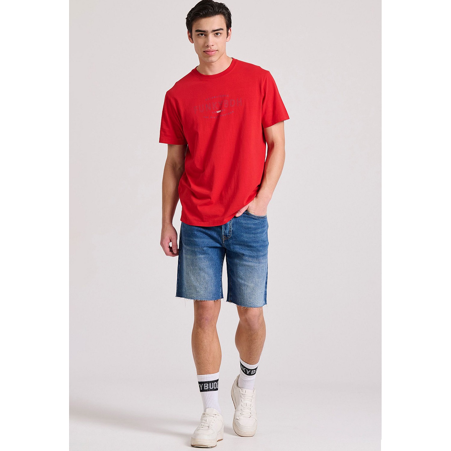 FUNKY BUDDHA Ανδρική Comfort Fit Τζιν Βερμούδα FBM009-085-03
