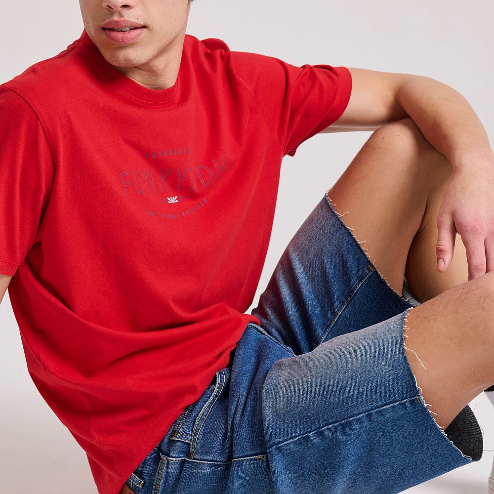 FUNKY BUDDHA Ανδρική Comfort Fit Τζιν Βερμούδα FBM009-085-03